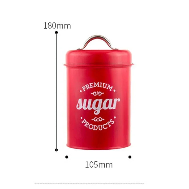 Kitchen Canisters Coffee Tea Sugar Flour Metal Tin Jars Nest Food Storage Container Farmhouse Decor Countertop Pantry Organizer