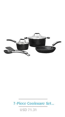 24-Piece Aluminum Cookware Set with Ceramic Measuring Cups and Spoons Cast Iron Skillet Wooden Tools Nylon Spatula Turquoise