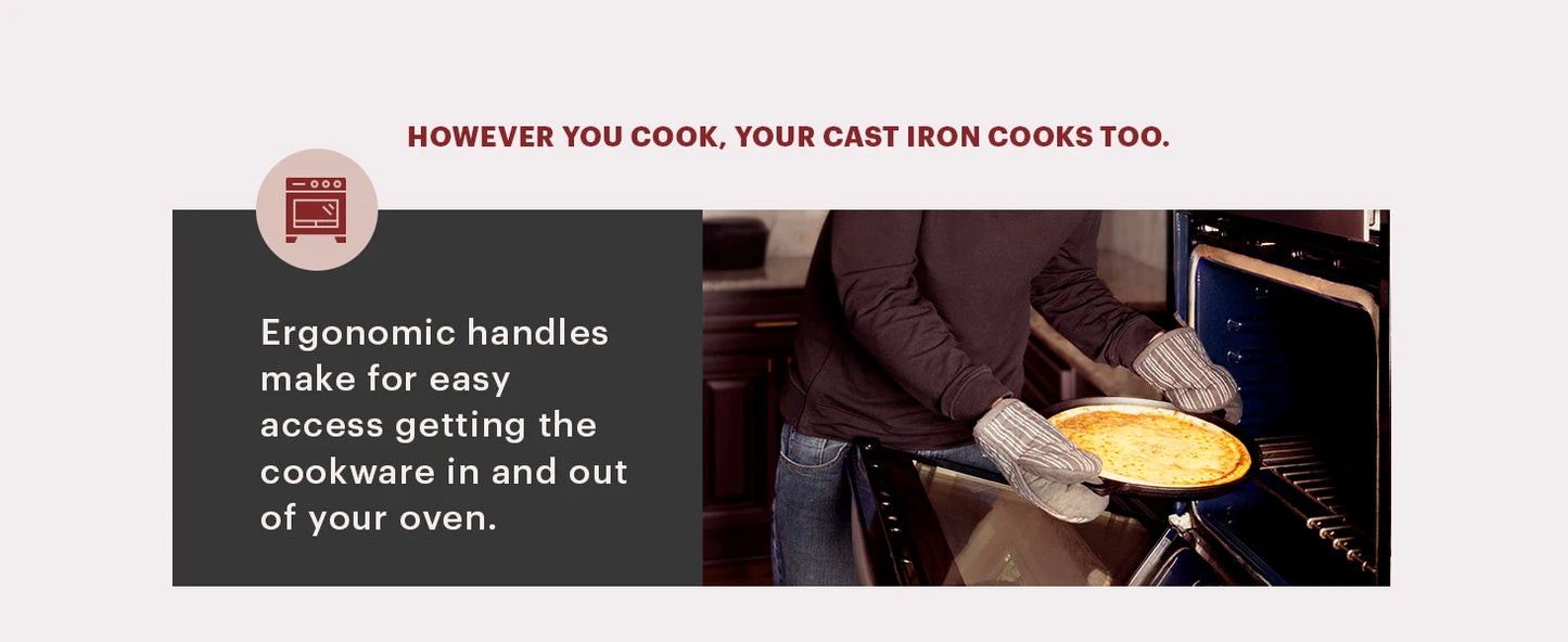 Cast Iron Cookware 17Piece Set - Pre-Seasoned Skillet Grill PanLid Griddle Pizza Pan Dutch Oven+Co