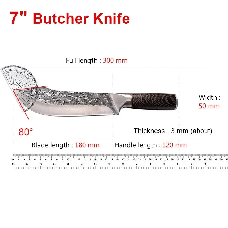 Hand Forged Butcher Chef Meat Knife