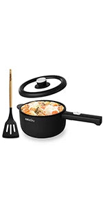 Electric Shabu Shabu Pot with Removable Pot, 5L Non-Stick Hot Pot Electric with Multi-Power Control, 3.7" Depth Electric P