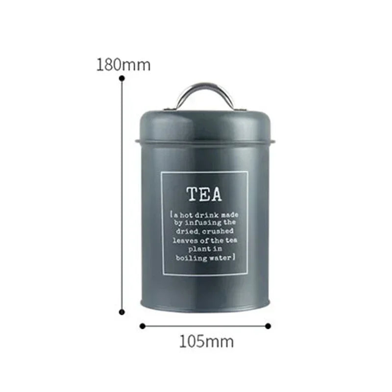 Kitchen Canisters Coffee Tea Sugar Flour Metal Tin Jars Nest Food Storage Container Farmhouse Decor Countertop Pantry Organizer