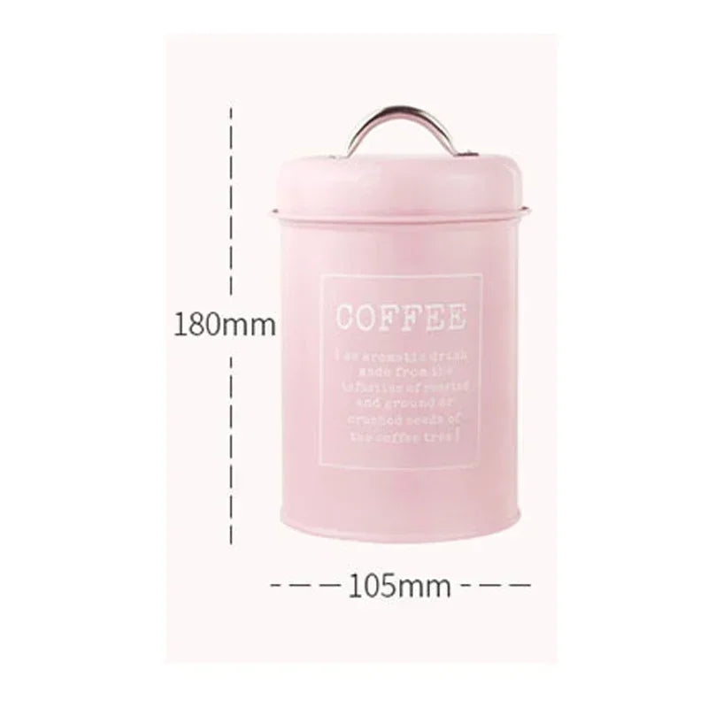 Kitchen Canisters Coffee Tea Sugar Flour Metal Tin Jars Nest Food Storage Container Farmhouse Decor Countertop Pantry Organizer