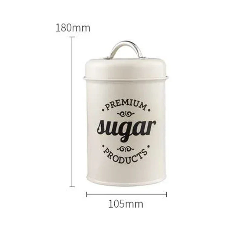 Kitchen Canisters Coffee Tea Sugar Flour Metal Tin Jars Nest Food Storage Container Farmhouse Decor Countertop Pantry Organizer