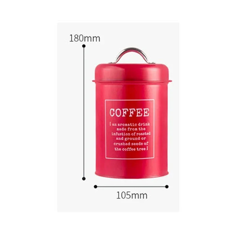 Kitchen Canisters Coffee Tea Sugar Flour Metal Tin Jars Nest Food Storage Container Farmhouse Decor Countertop Pantry Organizer