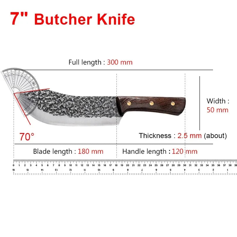 Chinese Knife with Wooden Handle