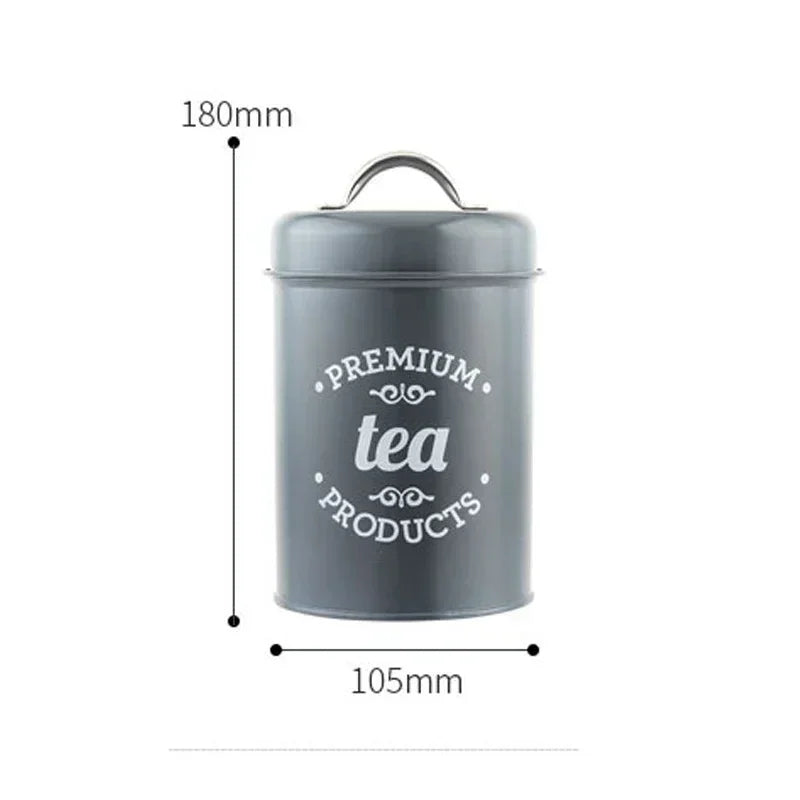 Kitchen Canisters Coffee Tea Sugar Flour Metal Tin Jars Nest Food Storage Container Farmhouse Decor Countertop Pantry Organizer