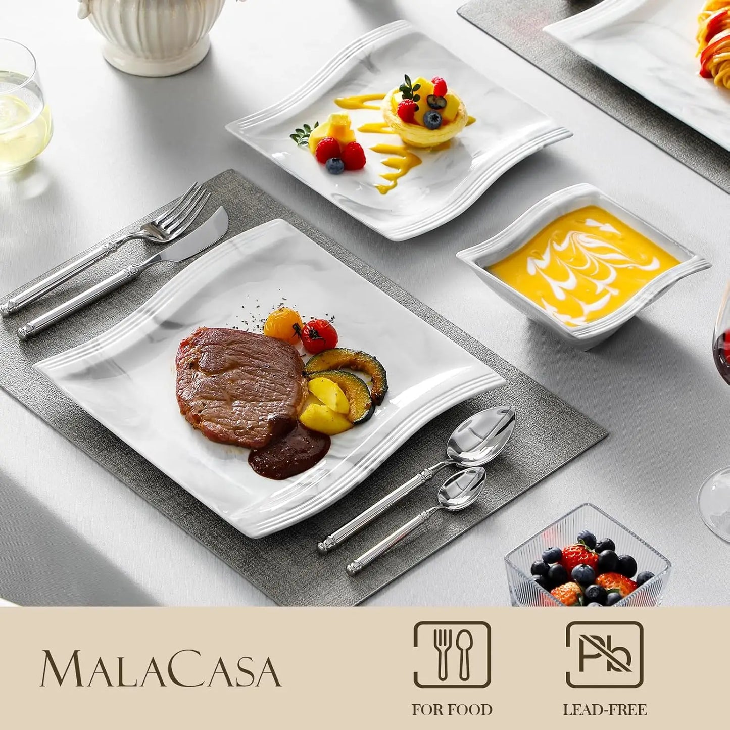 Porcelain 56 pc dinnerware set