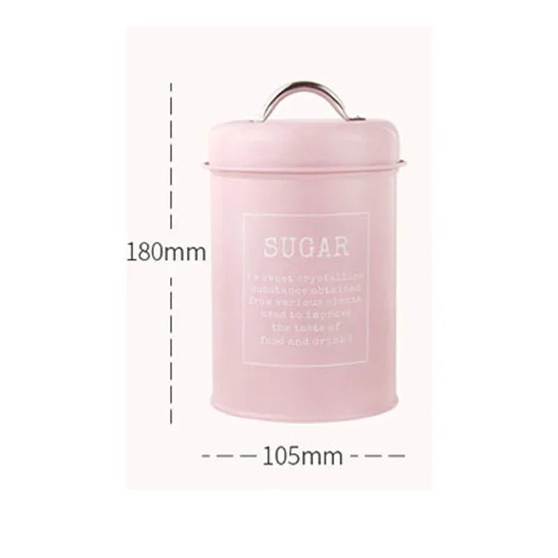 Kitchen Canisters Coffee Tea Sugar Flour Metal Tin Jars Nest Food Storage Container Farmhouse Decor Countertop Pantry Organizer