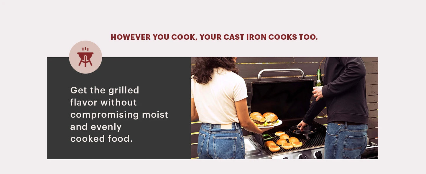 Cast Iron Cookware 17-Piece Set Seasoned Skillet  Grill Pan Lid  Griddle  Pizza Pan  Dutch Oven+Pan