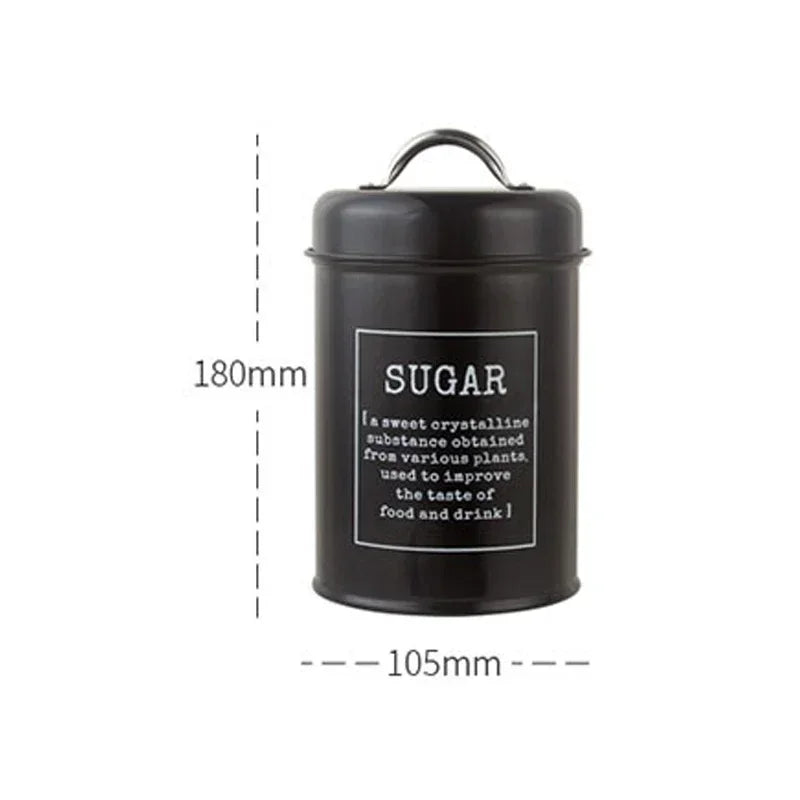 Kitchen Canisters Coffee Tea Sugar Flour Metal Tin Jars Nest Food Storage Container Farmhouse Decor Countertop Pantry Organizer