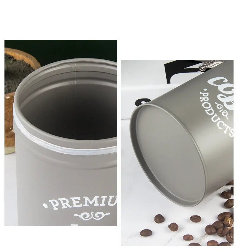 Kitchen Canisters Coffee Tea Sugar Flour Metal Tin Jars Nest Food Storage Container Farmhouse Decor Countertop Pantry Organizer