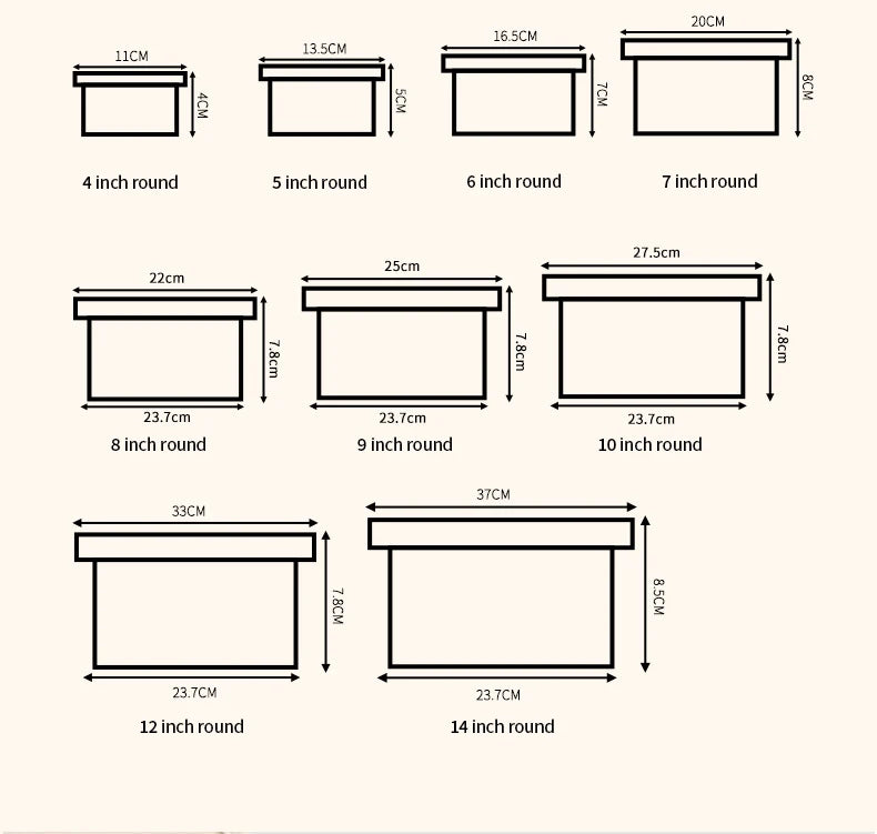 4-10 inch baking pan round