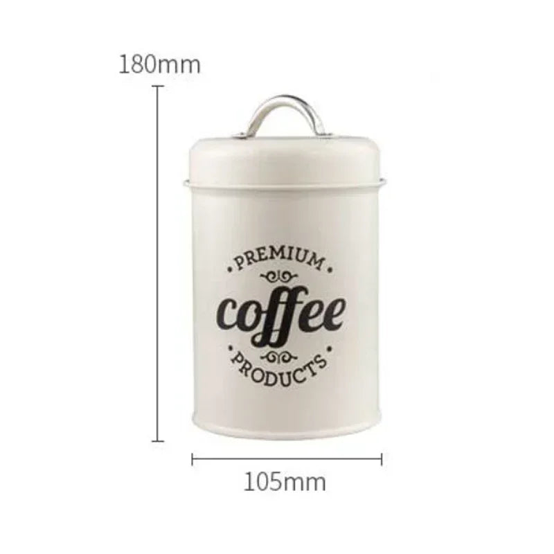 Kitchen Canisters Coffee Tea Sugar Flour Metal Tin Jars Nest Food Storage Container Farmhouse Decor Countertop Pantry Organizer