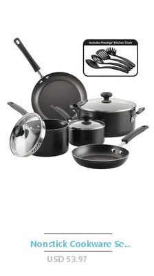 24-Piece Aluminum Cookware Set with Ceramic Measuring Cups and Spoons Cast Iron Skillet Wooden Tools Nylon Spatula Turquoise