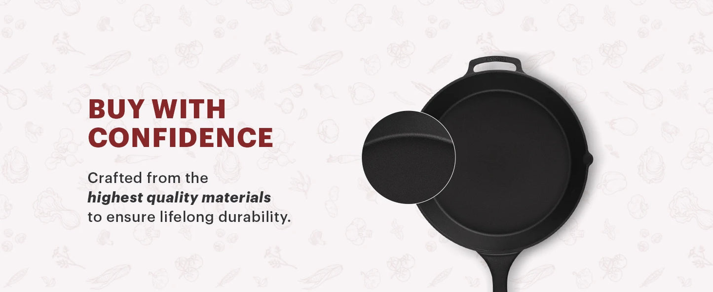 Cast Iron Cookware 17Piece Set - Pre-Seasoned Skillet Grill PanLid Griddle Pizza Pan Dutch Oven+Co
