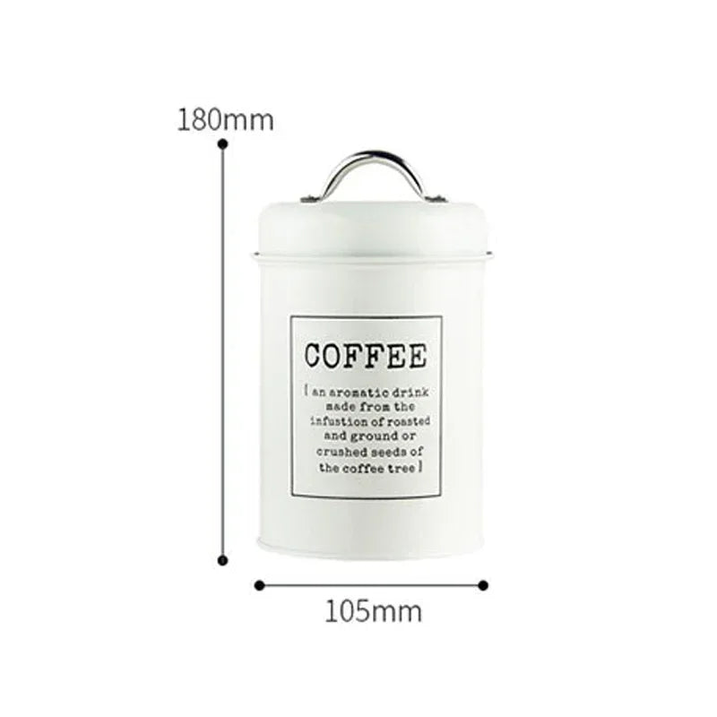 Kitchen Canisters Coffee Tea Sugar Flour Metal Tin Jars Nest Food Storage Container Farmhouse Decor Countertop Pantry Organizer