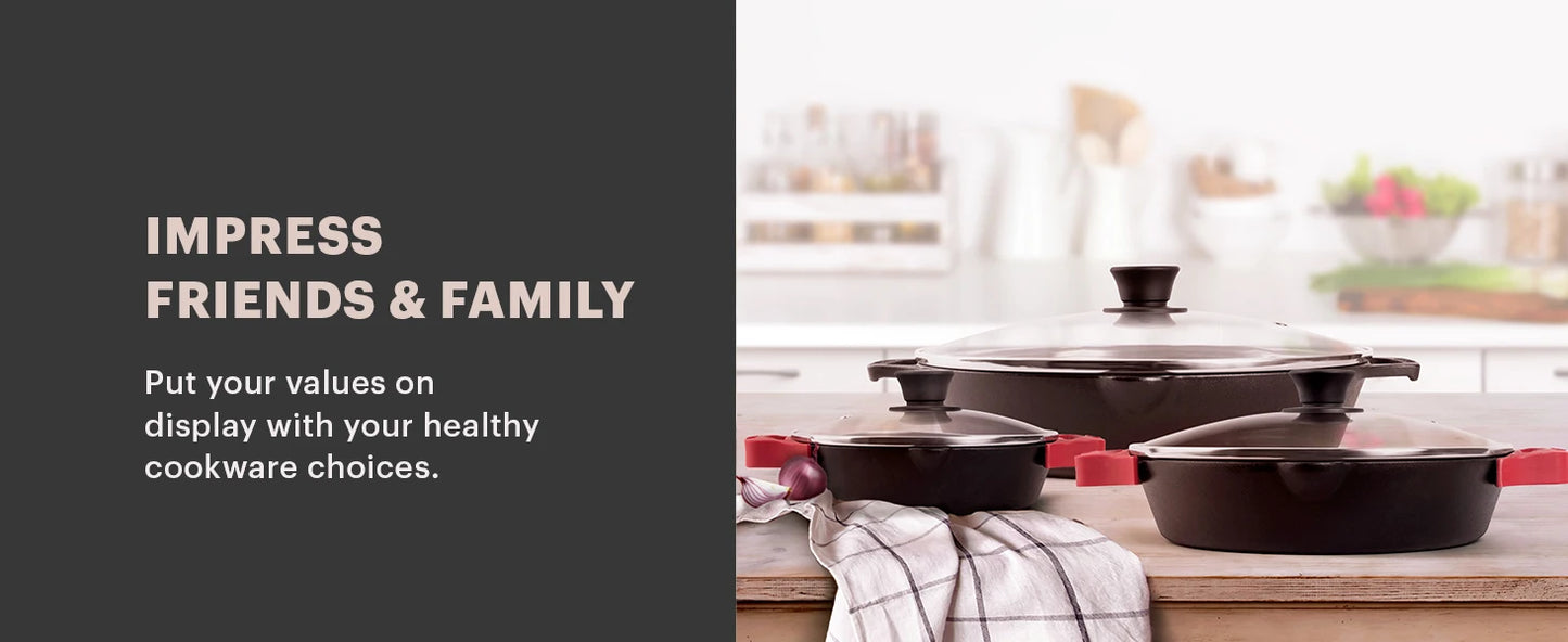 Cast Iron Cookware 17-Piece Set Seasoned Skillet  Grill Pan Lid  Griddle  Pizza Pan  Dutch Oven+Pan