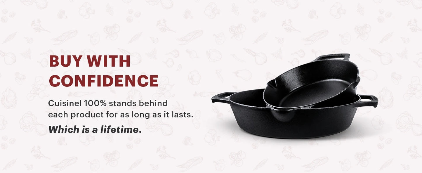 Cast Iron Cookware 17Piece Set - Pre-Seasoned Skillet Grill PanLid Griddle Pizza Pan Dutch Oven+Co