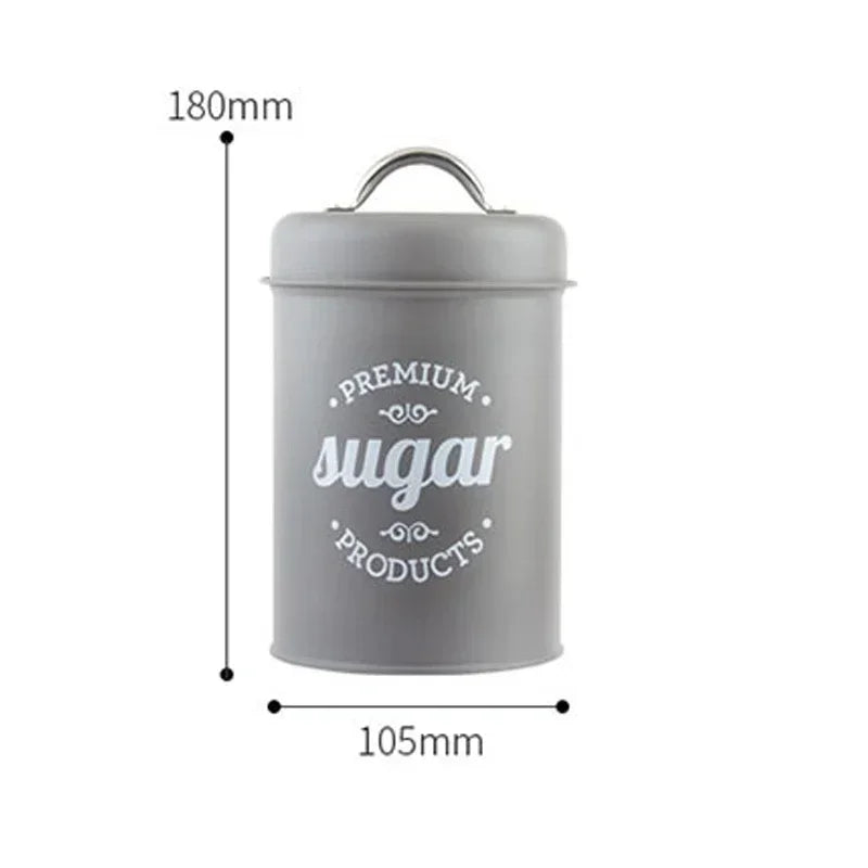 Kitchen Canisters Coffee Tea Sugar Flour Metal Tin Jars Nest Food Storage Container Farmhouse Decor Countertop Pantry Organizer