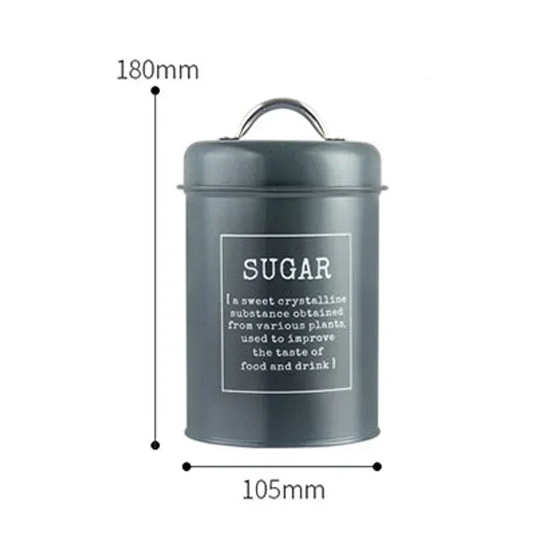 Kitchen Canisters Coffee Tea Sugar Flour Metal Tin Jars Nest Food Storage Container Farmhouse Decor Countertop Pantry Organizer