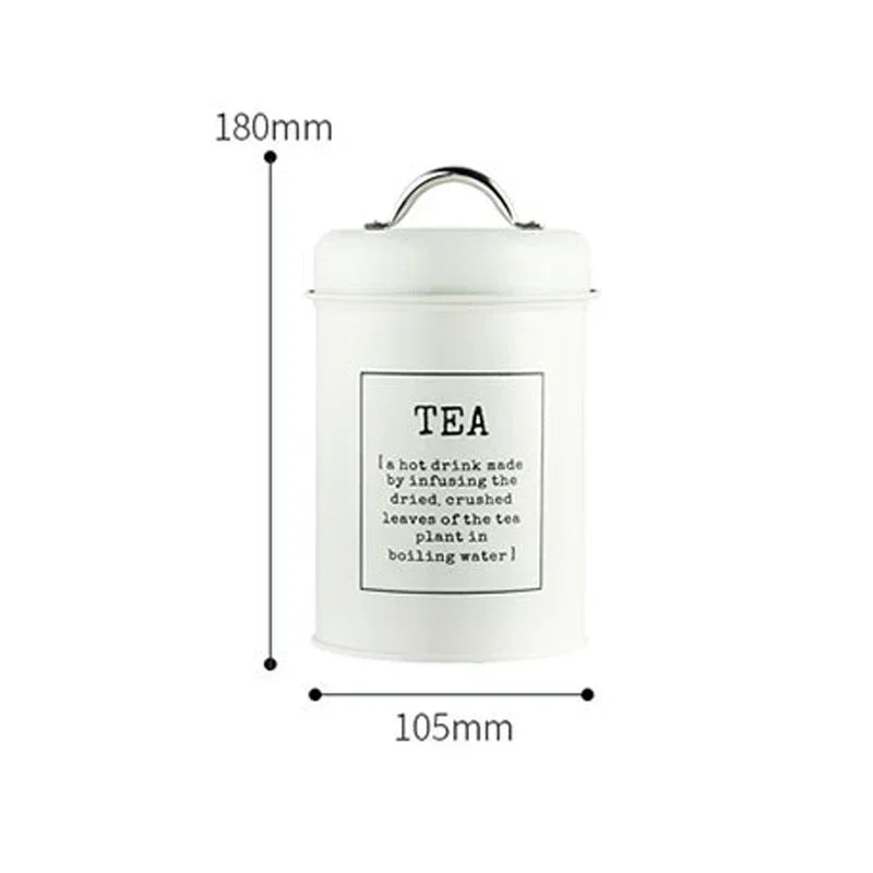 Kitchen Canisters Coffee Tea Sugar Flour Metal Tin Jars Nest Food Storage Container Farmhouse Decor Countertop Pantry Organizer