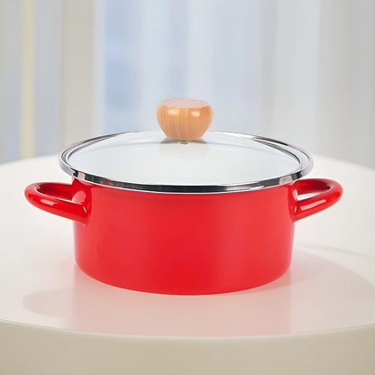 British simple enamel soup pot