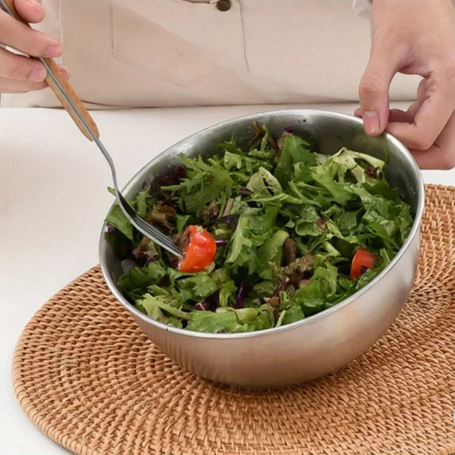 Stainless steel fruit and vegetable salad bowl