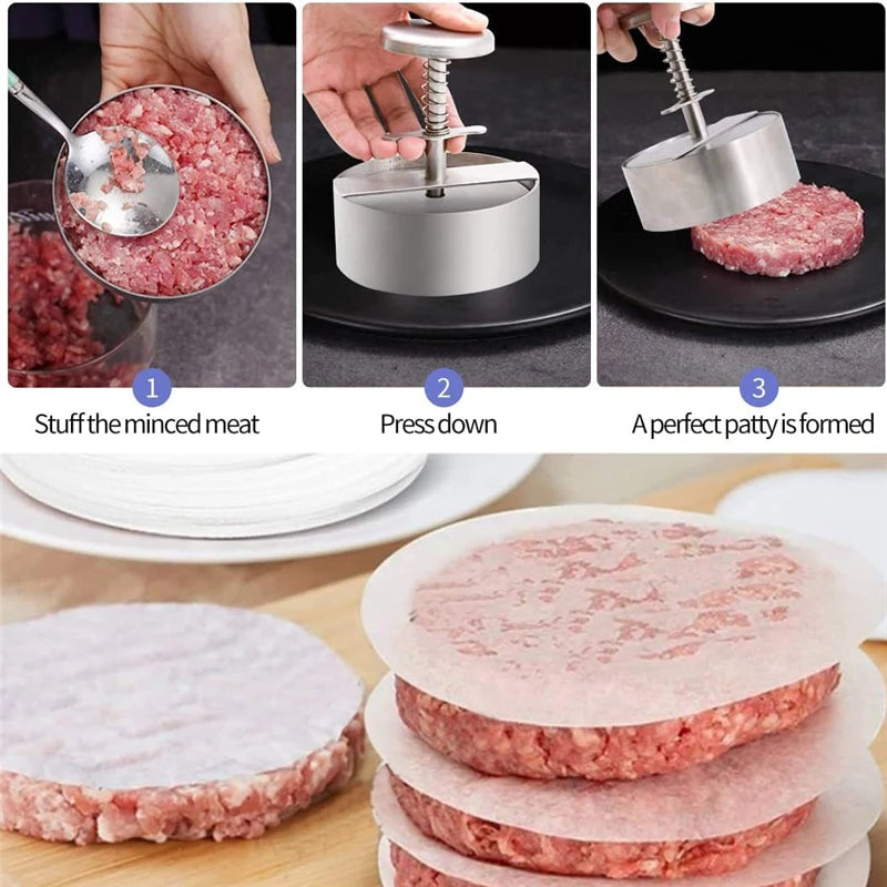 Stainless Hamburger Press Burger Patty Maker