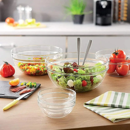 Set of 9 glass mixing bowls