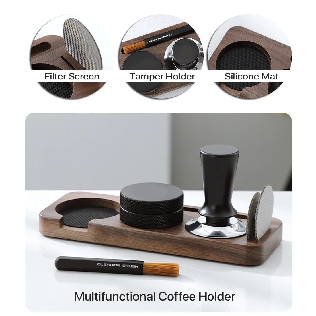 Walnut Coffee Tamper Barista Station