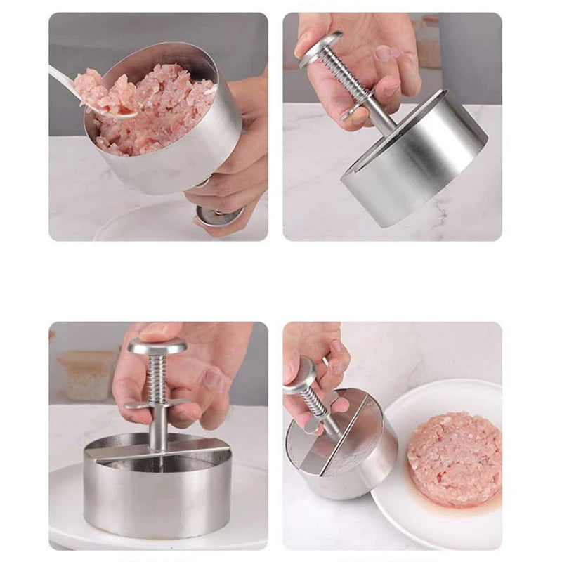 Stainless Hamburger Press Burger Patty Maker