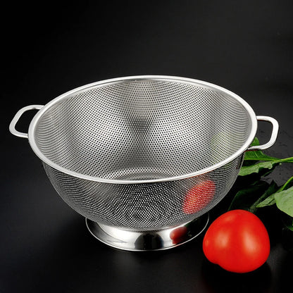 1Pc All Purpose Stainless Steel Fine Mesh Strainer Net Baskets With Handles Resting Base Colander Set Kitchen Supplies