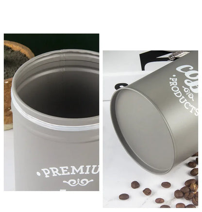 Kitchen Canisters Coffee Tea Sugar Flour Metal Tin Jars Nest Food Storage Container Farmhouse Decor Countertop Pantry Organizer
