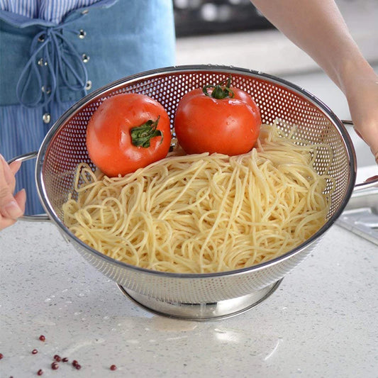 1Pc All Purpose Stainless Steel Fine Mesh Strainer Net Baskets With Handles Resting Base Colander Set Kitchen Supplies