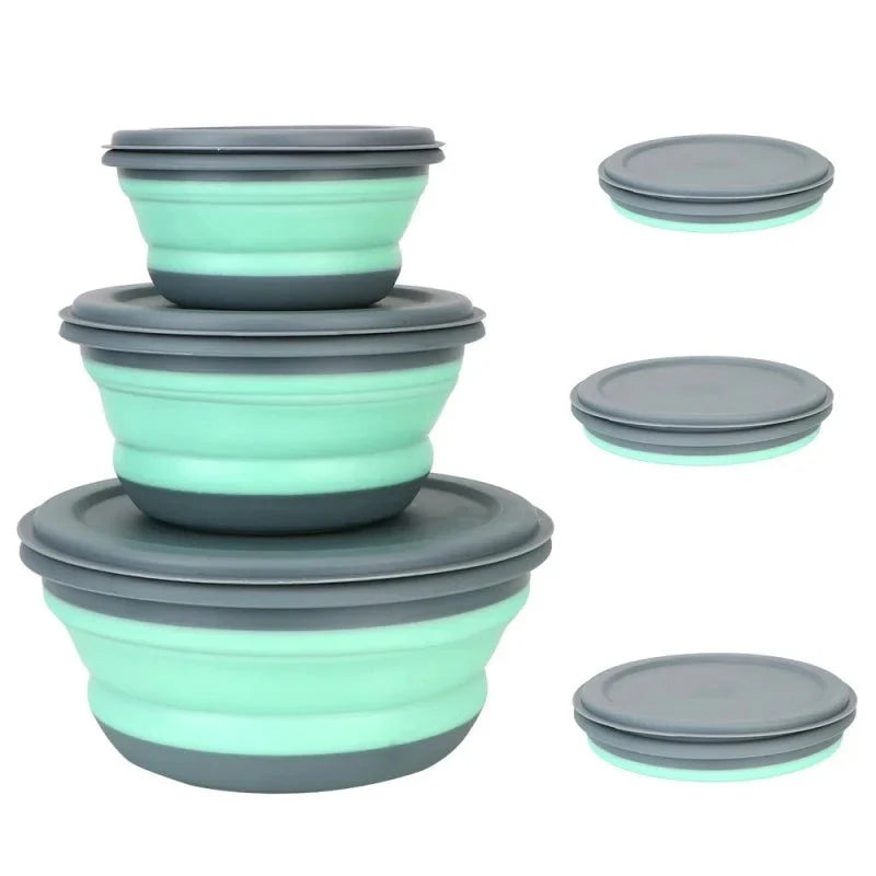 Silicone collapsing bowls