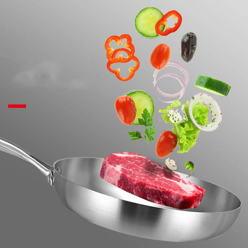 Stainless steel antiarina frying pan