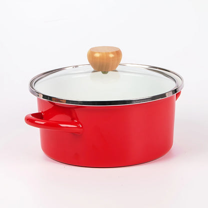 British simple enamel soup pot