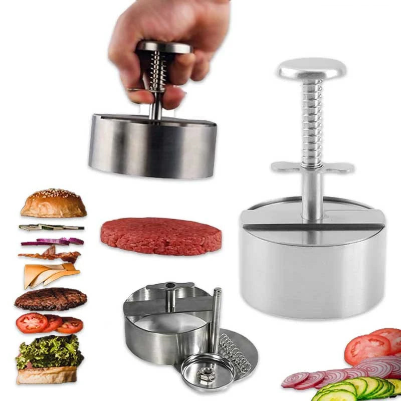 Stainless Hamburger Press Burger Patty Maker