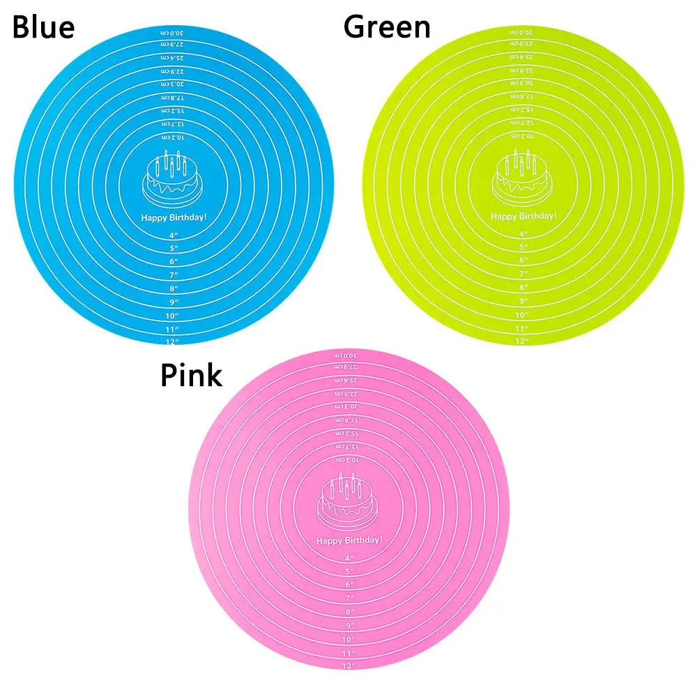12 inch Cake Pad For turntable with Size Scale-Non-stick High Temperature Resistant Bake tool & kitchen gadget