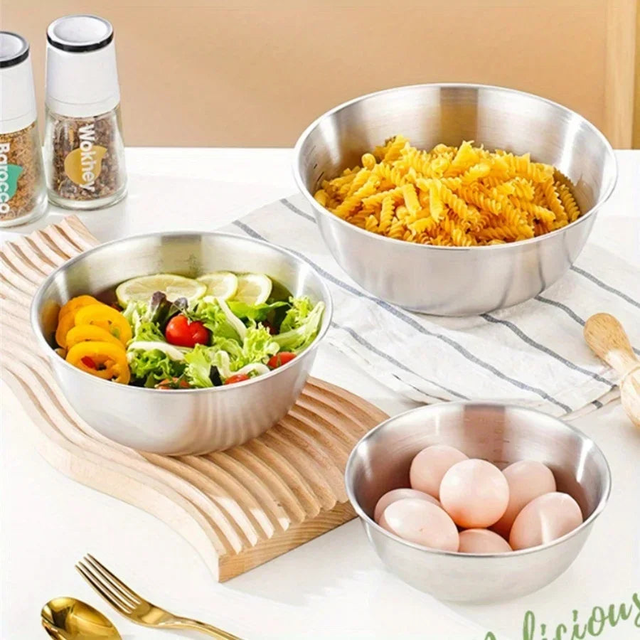 Stainless steel fruit and vegetable salad bowl