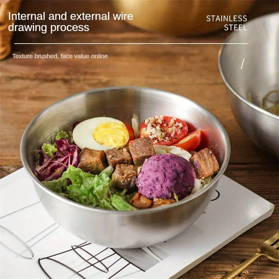 Stainless steel fruit and vegetable salad bowl