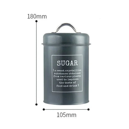 Kitchen Canisters Coffee Tea Sugar Flour Metal Tin Jars Nest Food Storage Container Farmhouse Decor Countertop Pantry Organizer