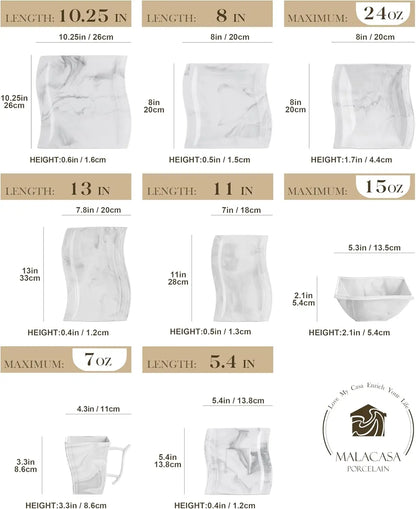 Porcelain 56 pc dinnerware set