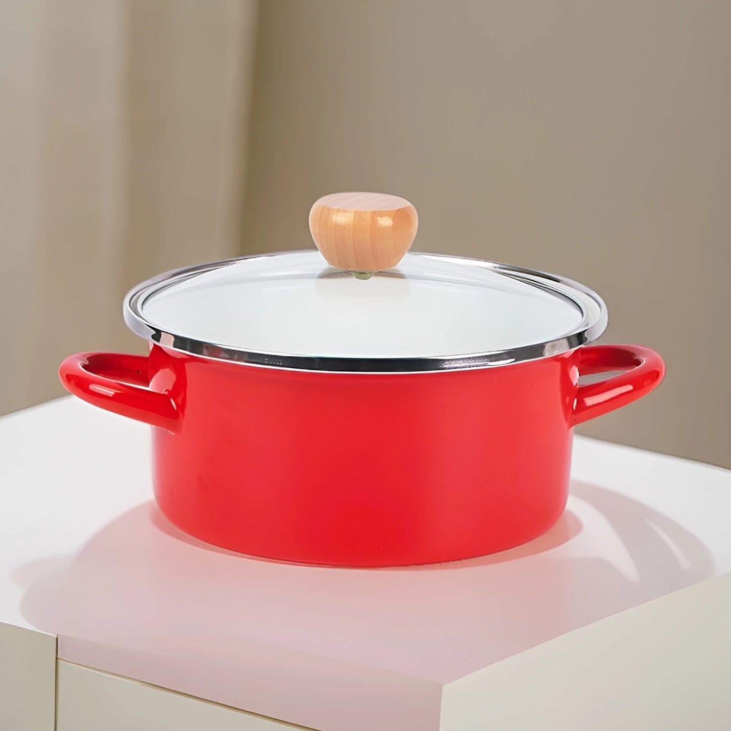 British simple enamel soup pot